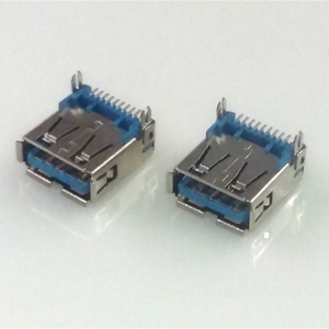 USB 3.0 konnektör bir kadın dişi A/F priz sağ açı SMT PCB mavi izolatör yüzey montaj 9 pozisyon yönetim kurulu RoHS - Product Image 4