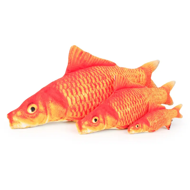 Wholesele Plush Simulation Fish With Catnip Animal Pets Interactive Toy Pet Cat Chew Toys In Stock