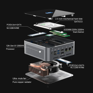 Nuc Mini PC Linux Ubuntu Computer M9 Intel N100 N200 CPU M.2 SSD PCIE NVMe 4K Dual HD-MI Mini PC da gioco - Product Image 5