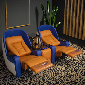 Eersteklas Moderne Gebogen Lederen Home Theater Sofa Stoel Multifunctionele Elektrische Combinatie Voor Hotel Audio-Visuele Kamer Visueel - Product Image 3