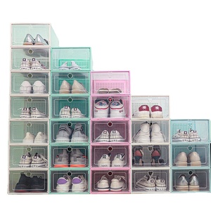 סיטונאי פלסטיק שקופים שקוף סיטונאי תיבת אחסון נעליים מעובה המארגנים בסגנונות שונים חומר בד - Product Image 1