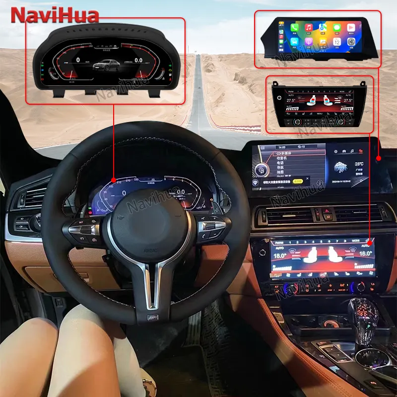 Navihua אשכול מכשיר מד מהירות LCD AC בקרת לוח רכב נגן DVD GPS מולטימדיה עבור BMW F10 F20 F30 עבור BMW e60 E90