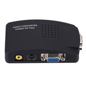 Adaptador AV a VGA para ordenador portátil, convertidor de vídeo para PC, TV, RCA, s-video, entrada a PC, VGA, salida LCD, caja de vídeo
