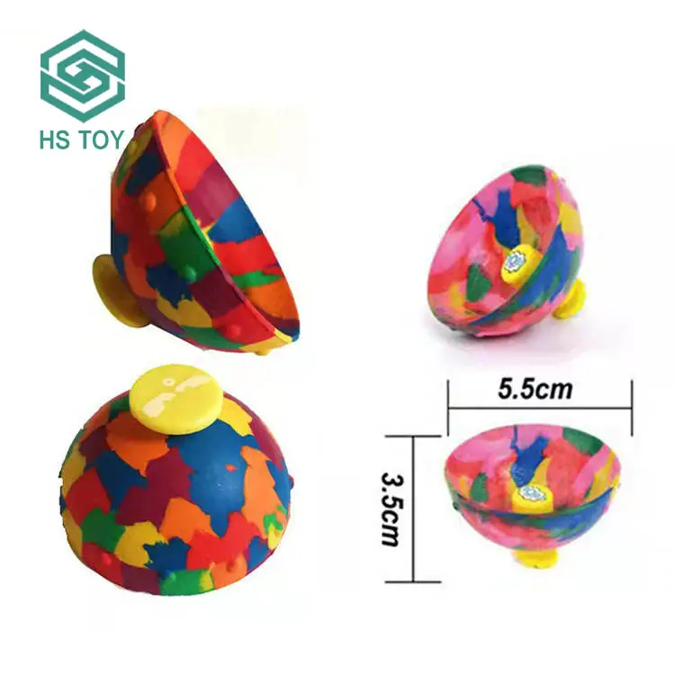 Hs Anti Stress Pop-Up Springen Halve Bal Sport Draaiende Top Siliconen Rubber Bouncy Bal Voor Kinderen