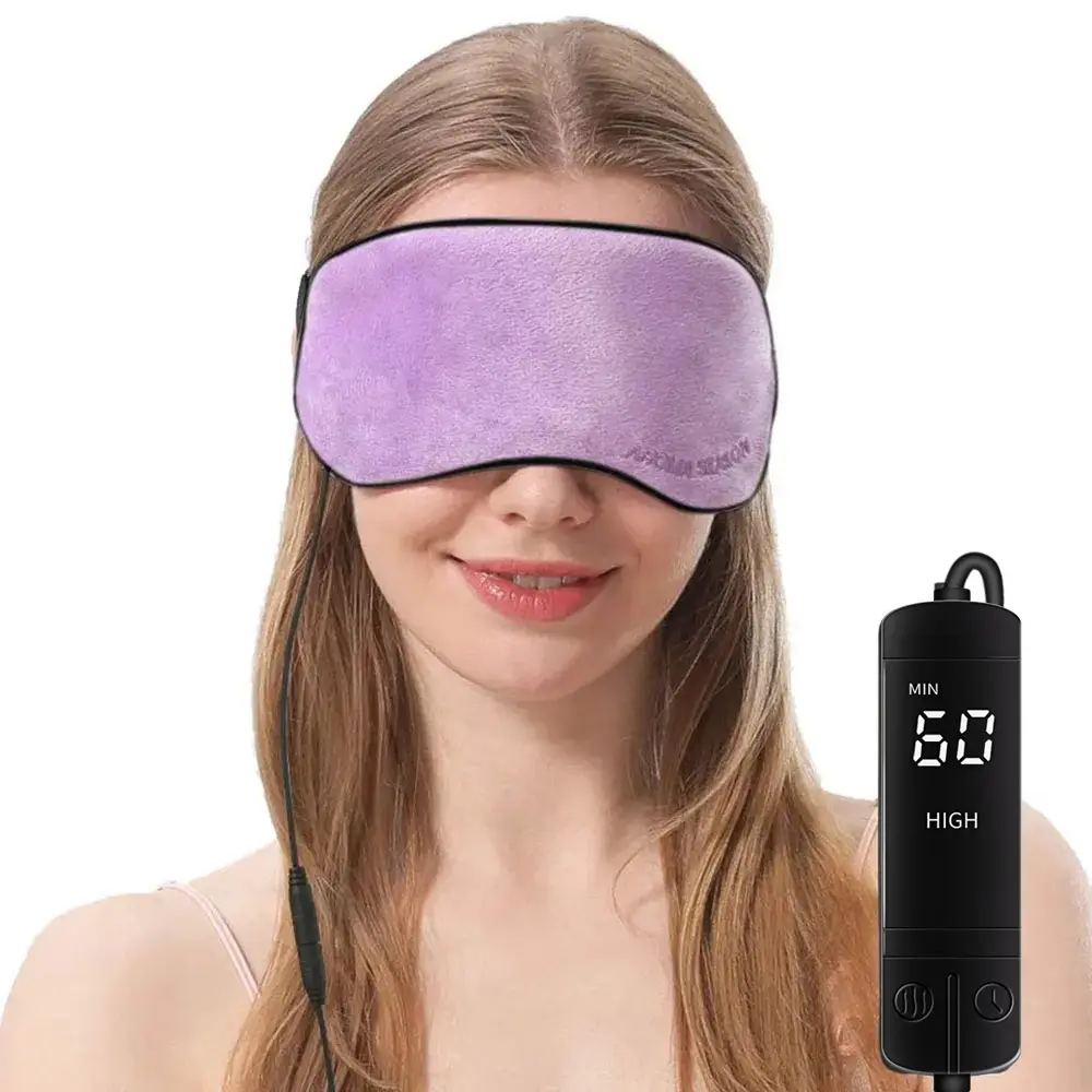 Masque pour les yeux avec coussin chauffant en sachet Masque de sommeil chaud à la vapeur USB Logo personnalisé brodé pour la blépharite à l'orgelet
