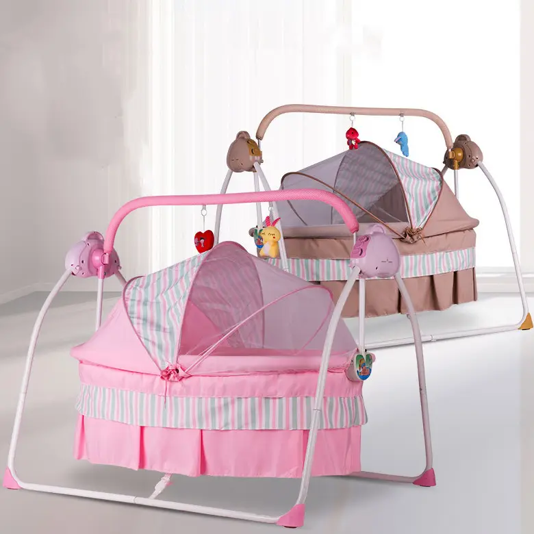 Multifuncional Folding Baby Swing Bed Balançando Berços e Berços para 0-12 meses Design Funcional