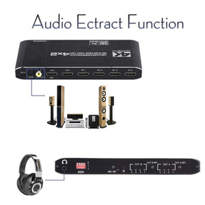 4x2 HDMI 2.0 Matrix Switch Splitter 4K @ 60Hz Switcher 4 in 2 Out mit IR-Fernbedienung Unterstützung ARC HDCP2.2