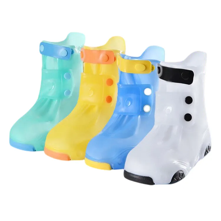 Ботинки детские пластиковые на молнии, Нескользящие, непромокаемые, ПВХ, длинная защита, ботинки для дождя, для мальчиков и девочек
