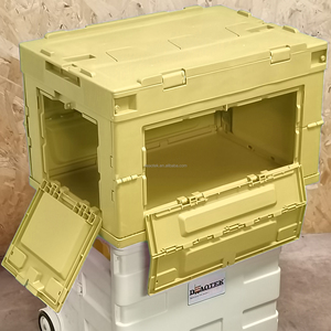 Foldable Storage Bin <strong>with</strong> <strong>Lid</strong> 50L Collapsible Plastic Storage Crate <strong>with</strong> Cutting Board Lidded <strong>Stackable</strong> Storage Box <strong>Container</strong> - Product Image 6