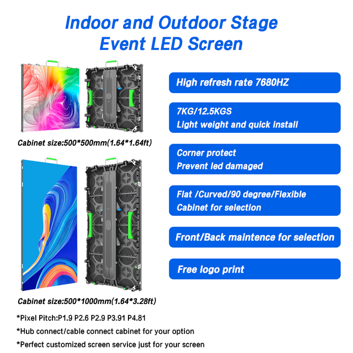 P2.6 P2.9 Stage Background Rental LED Display Concert Indoor Church Advertising Panel Screen P3.91 Outdoor Led Screen for Events