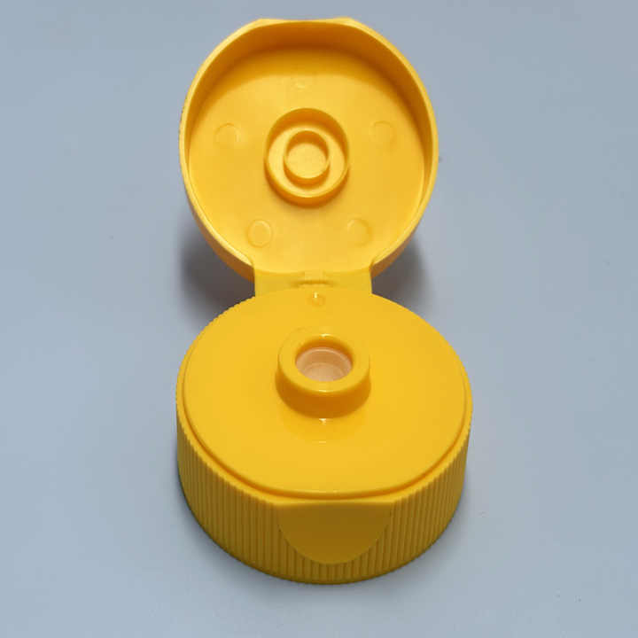 Tapas de plástico con tapa abatible para botella, cierre superior con bisagras, con válvula de silicona, 53mm, 38/400