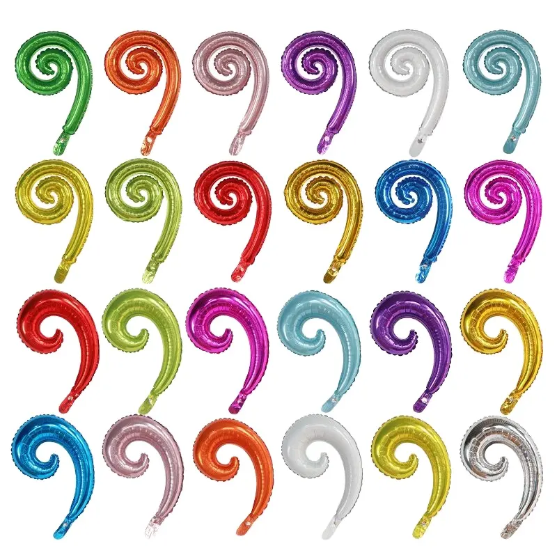 Mehrfarbige 43 cm49cm latex freie Helium-Party ballons Folie Spiral gewellte lockige Folien ballons