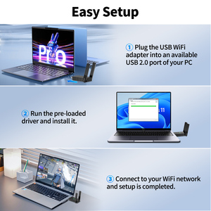 RTL8812CU 802.11ac 1300Mbps即插即用无线网卡双频2.4G 5.8G迷你USB Wifi适配器，适用于Windows 10/11 - Product Image 2