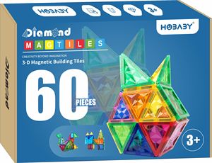 60pcs telhas magnéticas edifício blocos para crianças
