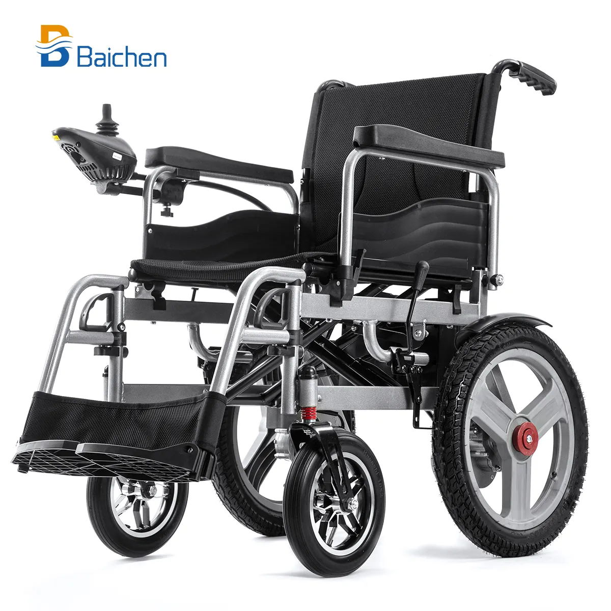 Cadeira de rodas elétrica dobrável para idosos e pessoas com deficiência, com rodas de alumínio portátil e motor, Hospital da Indonésia