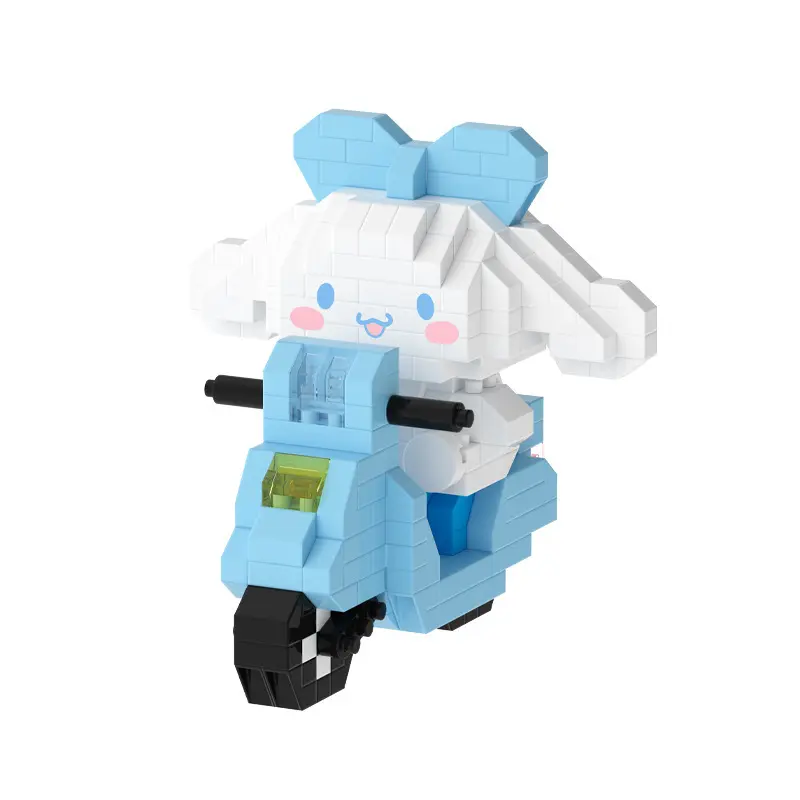 Offre Spéciale nouveau mignon créatif Kulomi Miniature blocs de construction jouets éducatifs moto poupée blocs de construction pour cadeau de fille