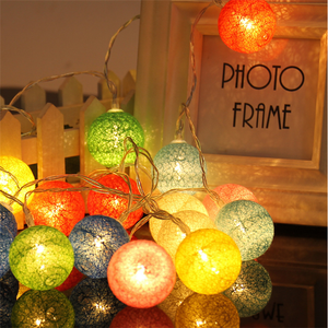 Cotton Line Ball Shape LED <strong>Light</strong> <strong>String</strong> Holiday Lighting for Wedding Parties Home Decorative Different <strong>Color</strong> LED Ball - Product Image 6