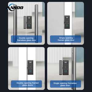 Digital Fingerprint Glastür schlösser Passwort karte Tuya Wifi BLE rahmenlose Glastür Smart Lock - Product Image 4