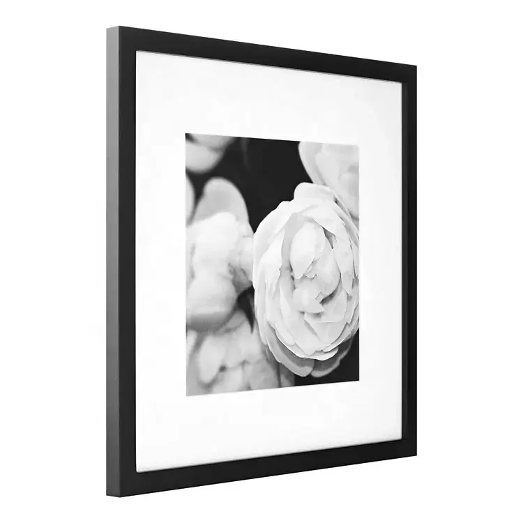 Kit mural Gallery Perfect Gallery Carré Photos avec modèle suspendu Cadre photo X 12 "Noir 9 pièces Fer MDF Bois