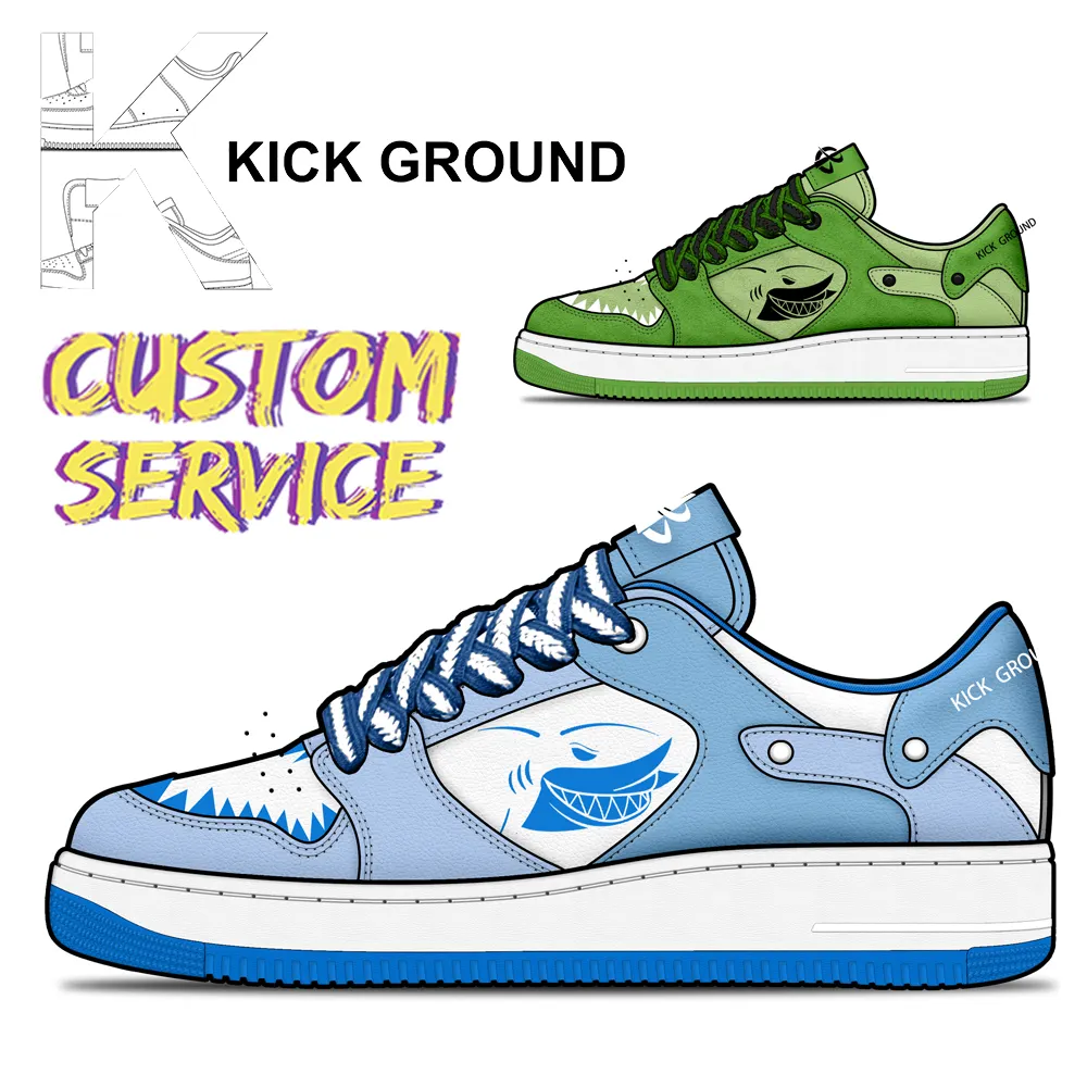 Kick Ground personalizado especialmente diseñado patrón cómodo ligero hombres calzado correr suela blanda zapatillas Deporte Hombre Zapatos