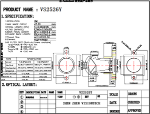 1/2.8 Inch Aerial <strong>Camera</strong> Lens EFL 2.56mm Wide Angle Lens Fov 110 Degree No Distortion Facial Recognition Lens for <strong>Camera</strong>