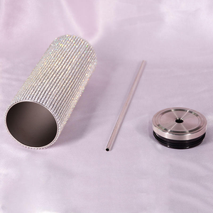 <span class=keywords><strong>Tessco</strong></span> sang trọng Bling ly thép không gỉ cách điện Tumbler với thạch và ống hút quà tặng của phụ nữ - Product Image 4