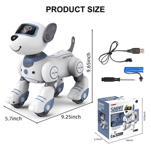 Nuovo Design intelligente RC Robot cane con musica Dance intelligente Robot di programmazione Ai 2.4GHz RC telecomando Robot acrobazie cane giocattoli