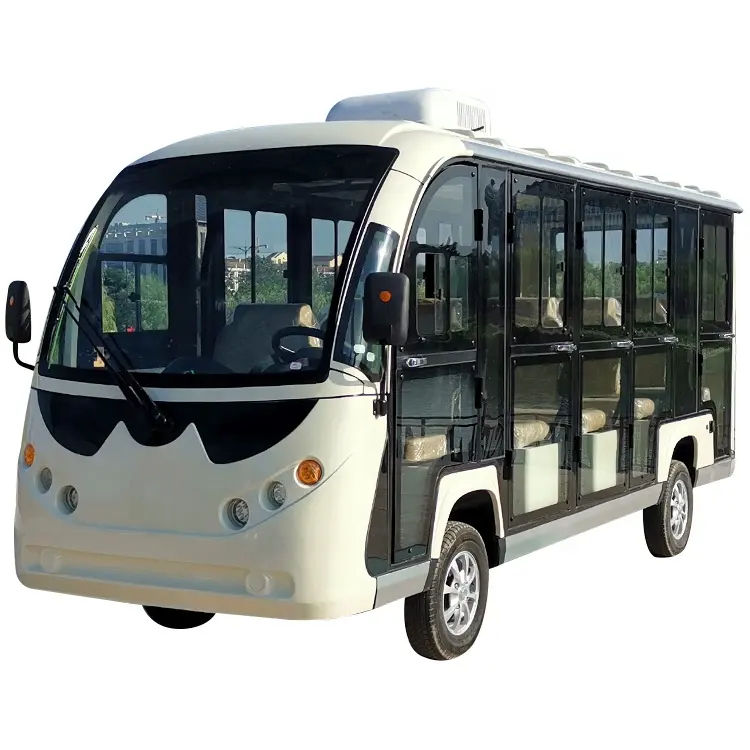 Electric China 14 Pasajeros Electric Sightseeing Bus Car Shuttle para vacaciones 100KM EV car