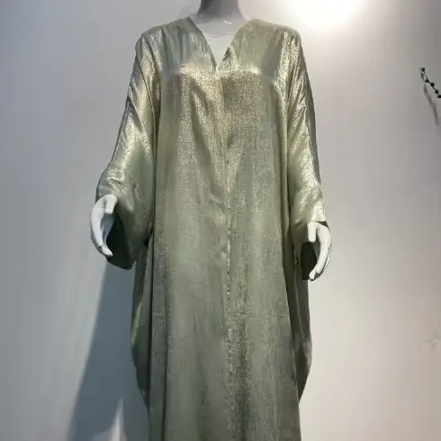 Cardigan Abaya Mslim Dress For Women Robe Islamic Malaysia Dubai Moroccan Thobe Kaftan Open Front Abaya bronzed