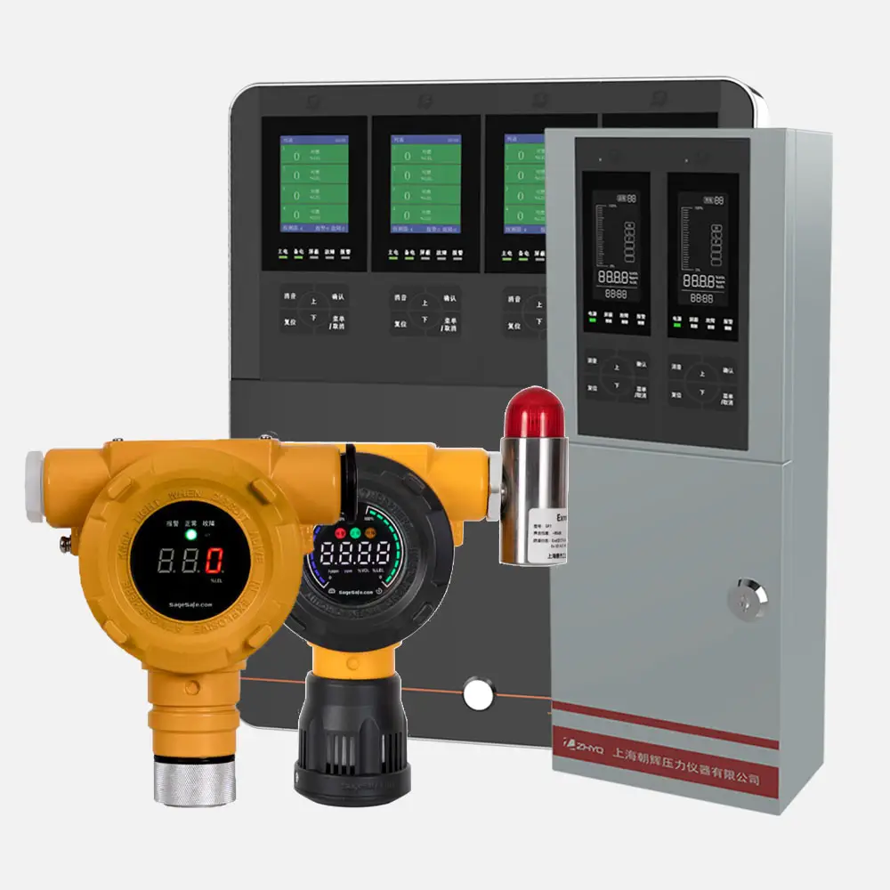 Tipo de Punto Fijo industrial con cable IoT inflamable tóxico fosfina PH3 sulfuro de hidrógeno O2 H2S analizador de gas detector de alarma