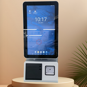 ブランドの新しい10.1 "タッチスクリーンPos端末Androidホワイトすべて1つの自己注文支払い機システムQRコードリーダー付き