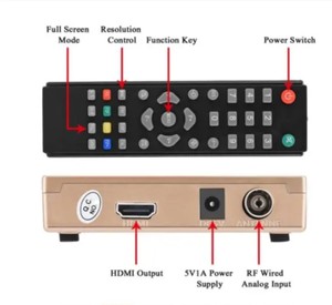 Demodulador de RF Coaxial a HD UHF Modulador Adaptador VHF Convertidor coaxial