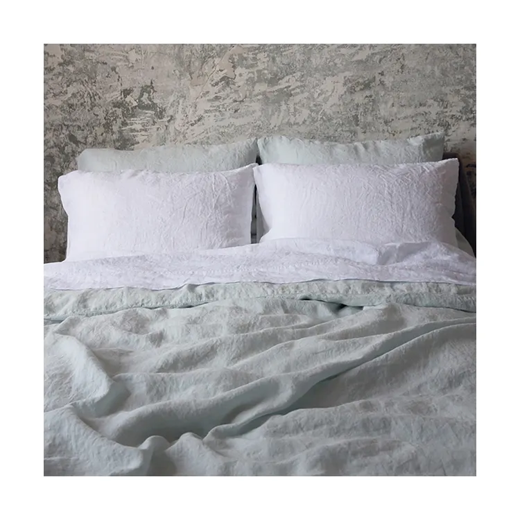 Luxury Customization Flax Linen Fabric Bed Duvet Cover Set Wholesale Bedding Set