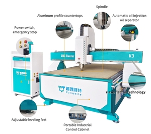 Enrutador de madera CNC de 4*8 pies y 3 ejes, enrutador CNC acrílico de plástico MDF 1325 Alucobond con sistema de Control de estudio NC para carpintería - Product Image 4