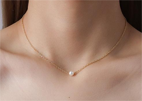 1-Gold Single Pearl 40+5cm
