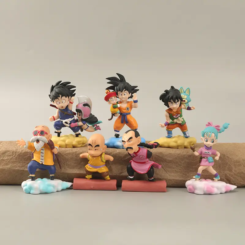 Cartoon Anime Cool 3D Dragon Ball Son Goku Kuririn Doll Design Action Figure Collection decorazione Creative Action Figure Gifts