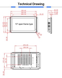 Open Frame 13 13.3 Inch Tft <strong>Panel</strong> Capacitive Touchscreen <strong>Display</strong> All in One Full hd <strong>Lcd</strong> Touch Screen Monitor - Product Image 6