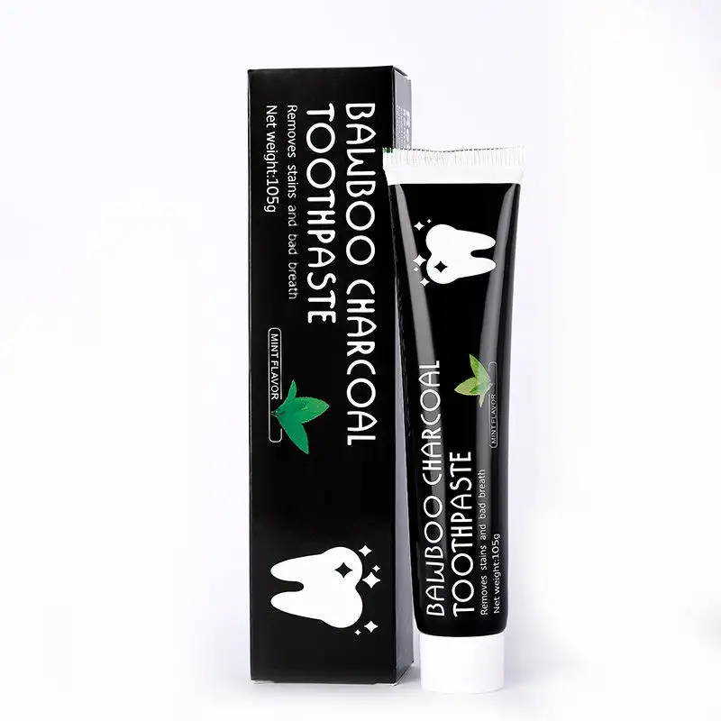 Top di vendita 100% di bambù naturale del carbone di legna whitening organico dentifricio dentifricio