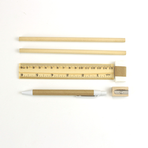 Линейка ручка резиновый набор блокнот из крафт-бумаги - Product Image 4