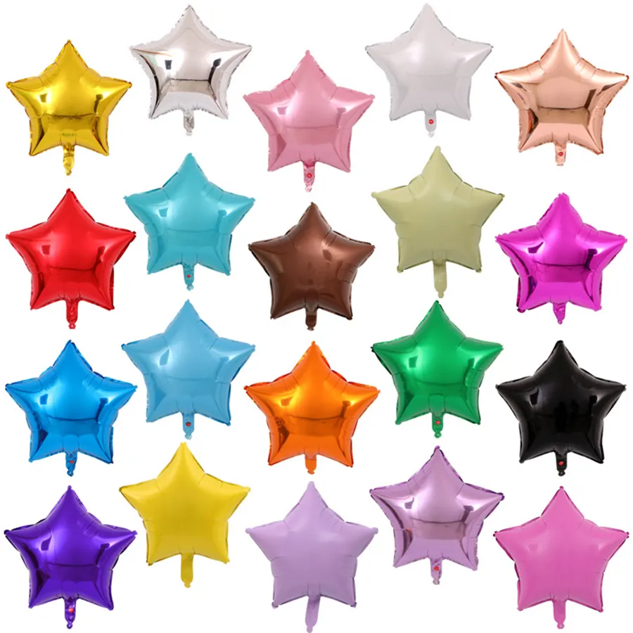 Лидер продаж, красочный надувной Гелиевый шар 5, 10, 18, 24 дюйма, простые воздушные шары из фольги майлар со звездами для украшения дня рождения