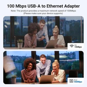 高速usb转以太网适配器-10/100Mbps RJ45局域网，适用于笔记本电脑、交换机、笔记本电脑、视窗、苹果、Linux - Product Image 4