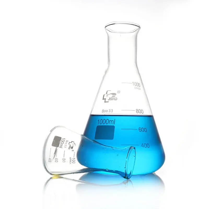 Frasco conic flask fabricante direto erlenmeyer 250ml com pescoço largo com laboratório ou ensino borosilicate vidro
