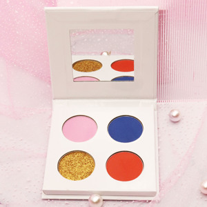 ขายส่งหรูหราเม็ดสีสูง DIY อายแชโดว์พาเลท 4 สีขนาดเล็กไม่มีโลโก้พาเลทแต่งหน้าพร้อมคุณสมบัติน้ําแววสําหรับการใช้ตา - Product Image 6