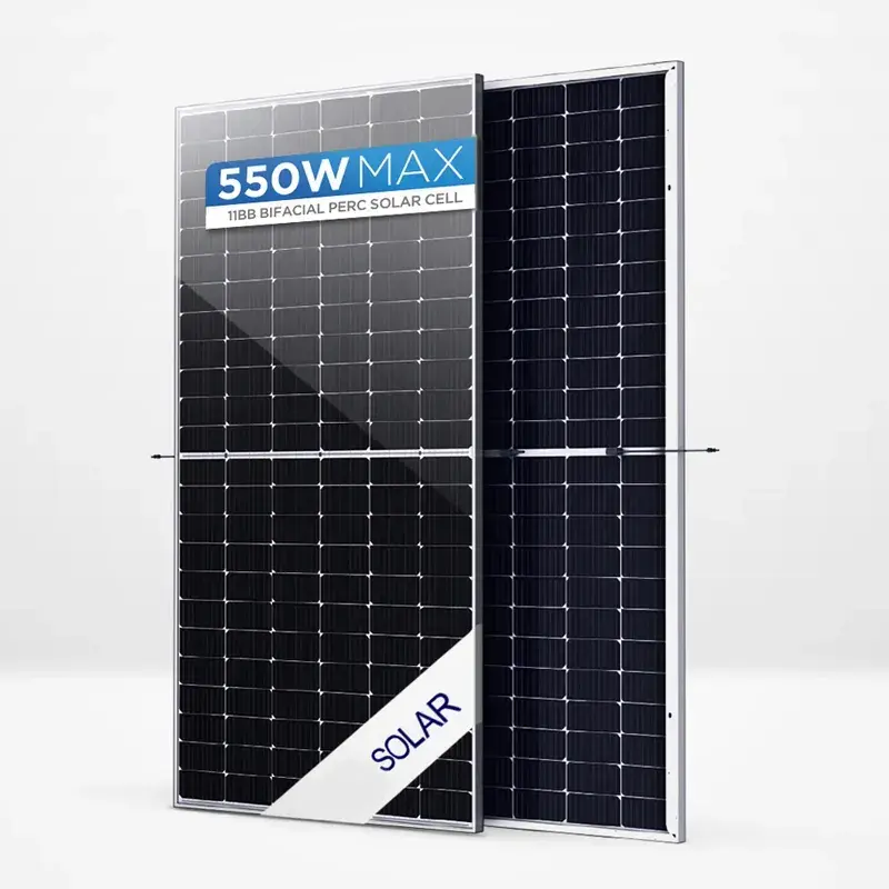 600W 450W 550 W nửa tế bào PV năng lượng mặt trời mô-đun năng lượng 144 tế bào 10BB 182mm mono perc Bảng điều khiển quang điện Topcon 550 watt bảng điều khiển năng lượng mặt trời