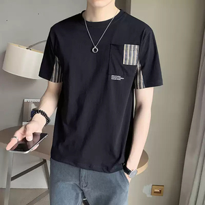 ZZH YF701夏季男士纯色短袖t恤，简单圆领纯棉打底 - Product Image 2