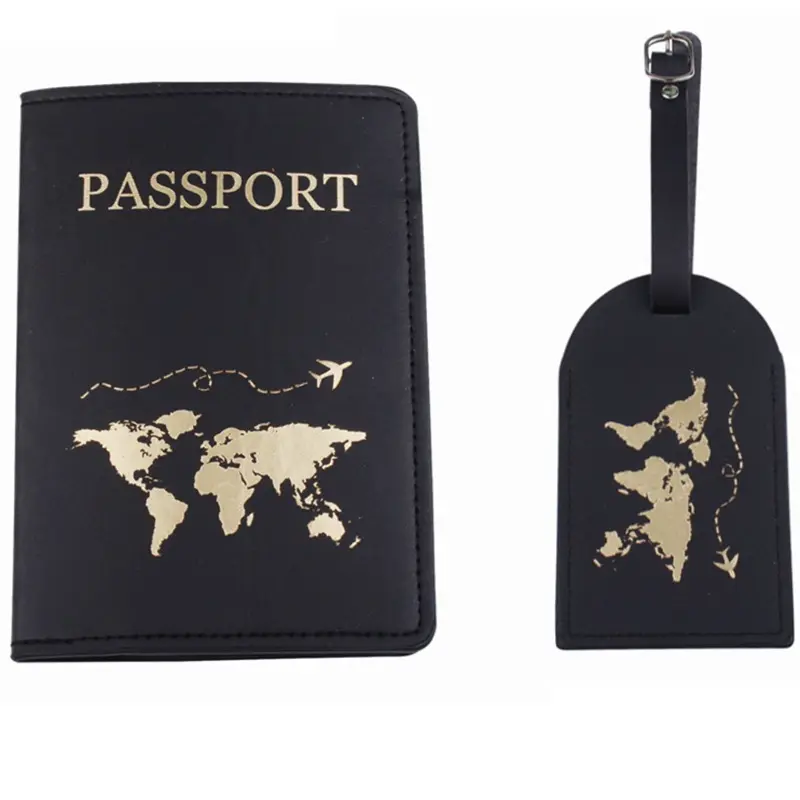 Fashion New design Slim Holder & bagaglio Tag Set regalo da viaggio Custom RFID PU Leather Passport Holder Cover