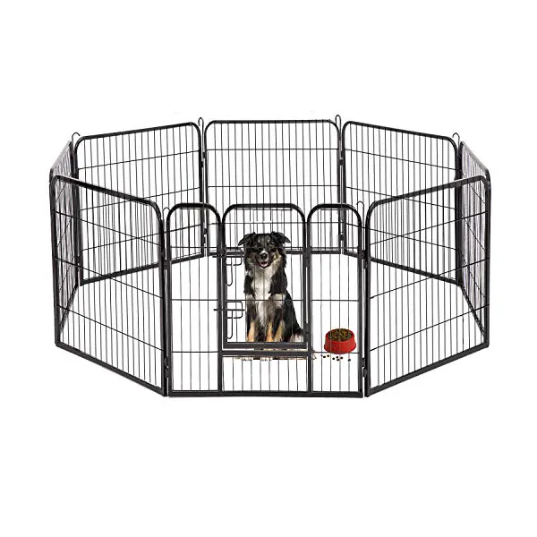 Grande dobrável portátil Metal Camping Dog Pet Canetas Playpen & Run Puppy Cerca Kennel Outdoor