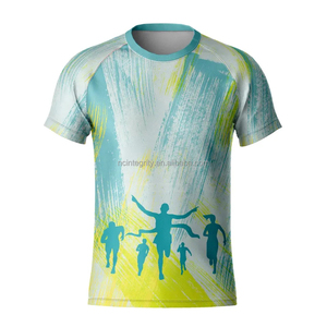 Fabrika doğrudan UPF 50 + özel maraton olay koşu T Shirt promosyon ucuz 100% Polyester hızlı kuru süblimasyon T Shirt - Product Image 1
