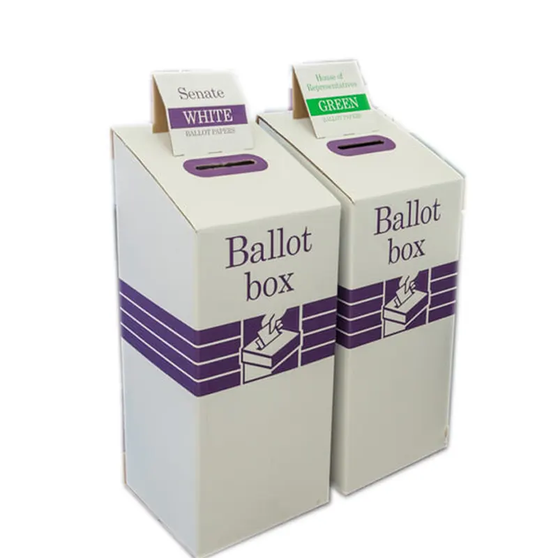 ลูกฟูกที่กำหนดเอง Voting กล่องกระดาษกระดาษแข็ง Ballot Box