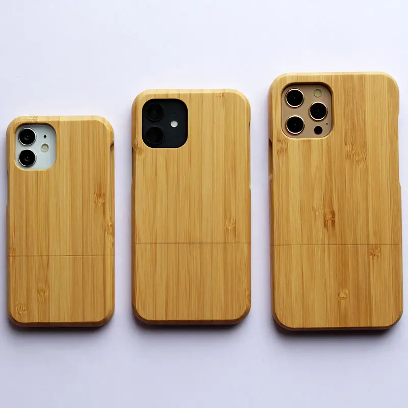 Custodia per telefono in bambù naturale SmartPhone Cover in legno custodia rigida per Iphone 12 11 pro max accessori mobili